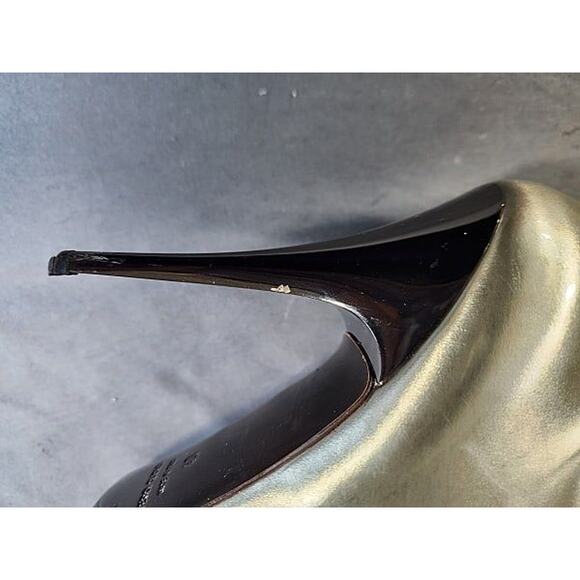 Vintage Giuseppe Zanotti Silver 5' Stiletto Knee High Leather Go-Go Boots 40 - Picture 9 of 9